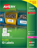 Avery Durable White Cover Up ID Labels 0.67 x 1.75 - Heavy Duty Pack