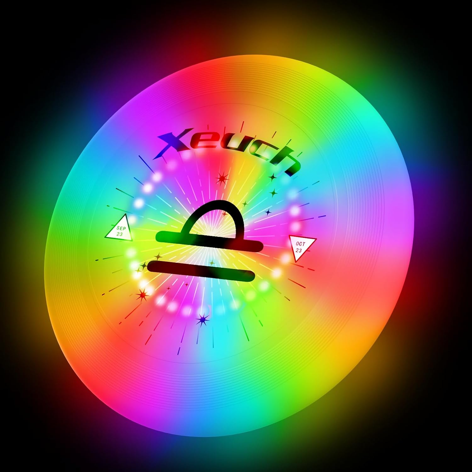 Glow Frisbee with 30 RGB LEDs - 16 Modes, Sensor, 6-Hour Playtime - Perfect Gift for Fun Outdoor Play!