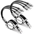 Multi Charging Cable 3A 2Pack 4ft Retractable 3-in-1 Multi Charger