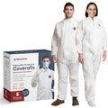 Hazmat Suits Disposable 5 Pack 2X-Large - Breathable Water Resistant