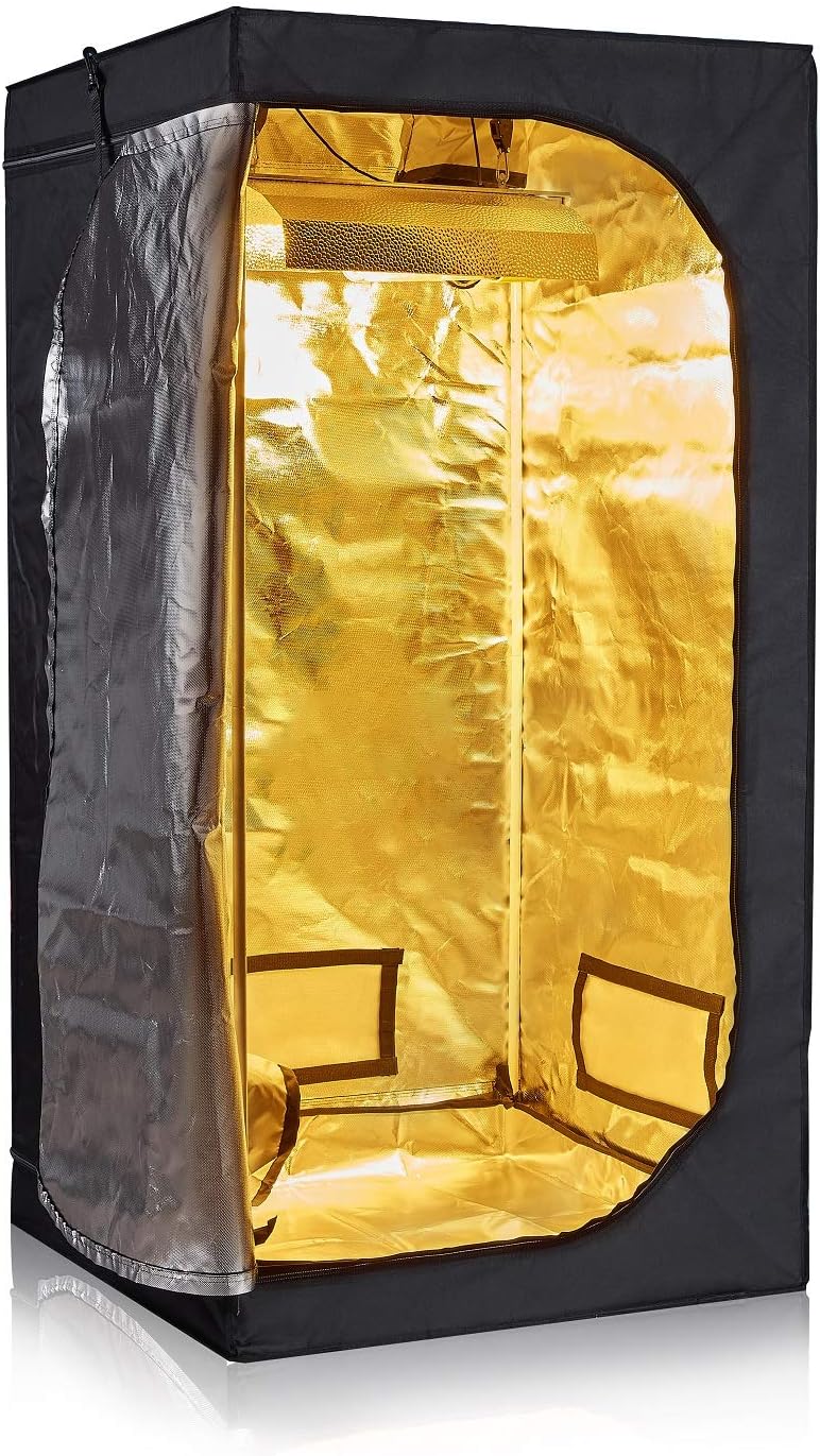 CDMALL 32x32x63 Grow Tent: Reflective Mylar, Hydroponic