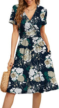 WEACZZY Women's V-Neck Floral Summer Dress with Pockets - Flattering 2