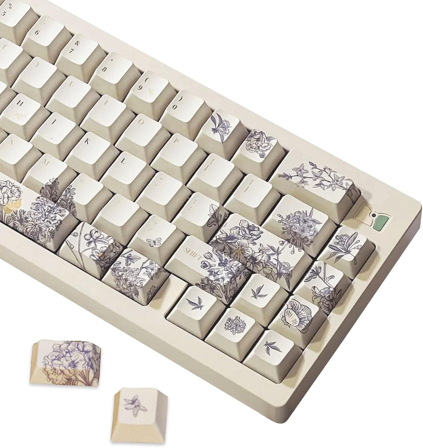 Vintage French-Style Printed Keycaps for Mechanical Keyboards