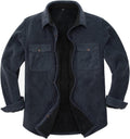 Men's Sherpa Lined Fleece Plaid Flannel Shirt Jacket - Warm Layer as