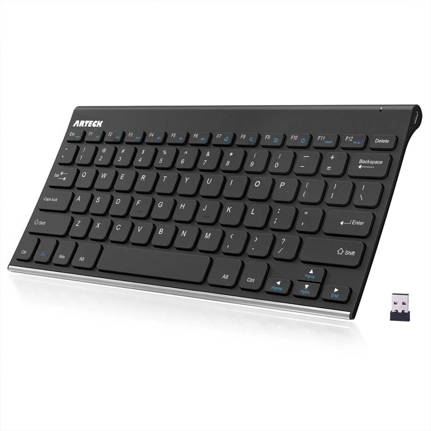 Arteck Ultra Slim Wireless Keyboard for Windows - Rechargeable