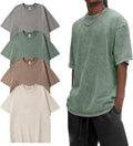 Men's Oversized T-Shirts Heavy Cotton Vintage Tee - 4 Pack
