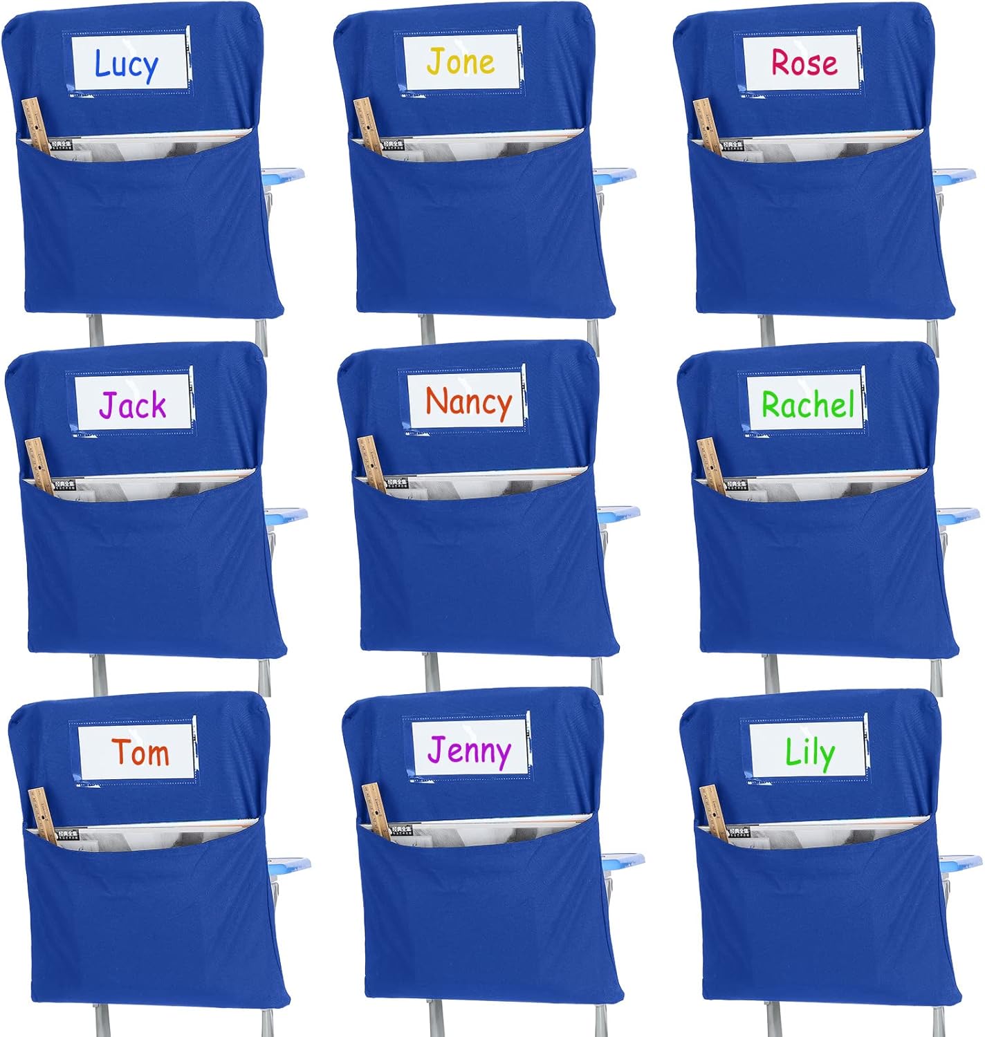 24 Pcs Chair Pockets for Classrooms - Organize Student Supplies
