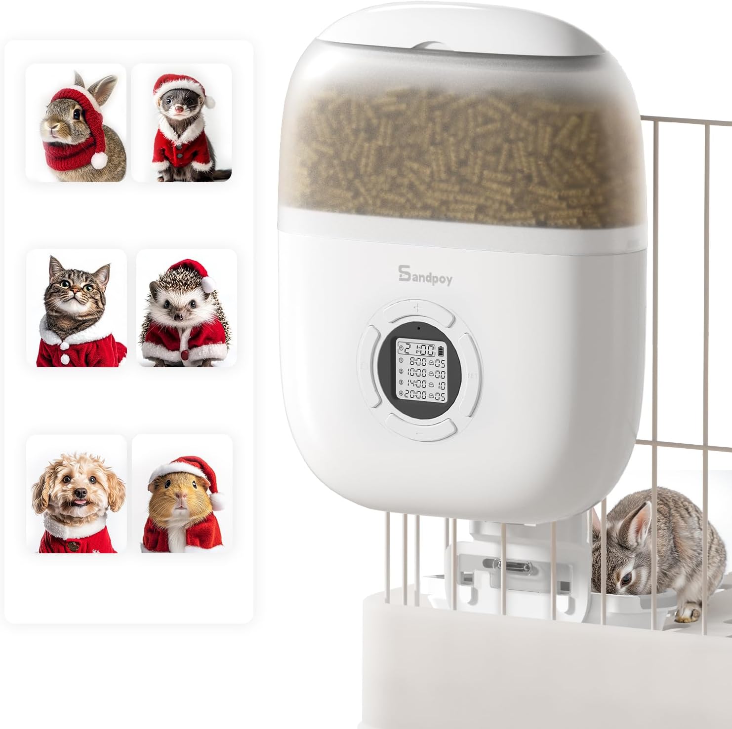 Hanging Rabbit Feeder with Programmable Automatic Food Dispenser