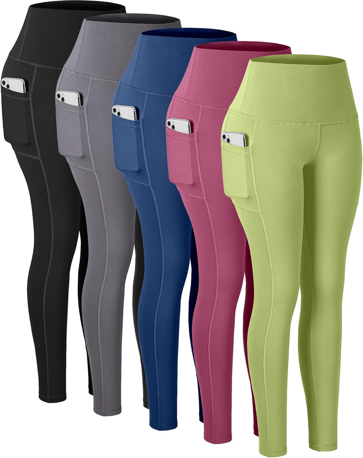 CHRLEISURE High Waisted Leggings with Pockets for Women