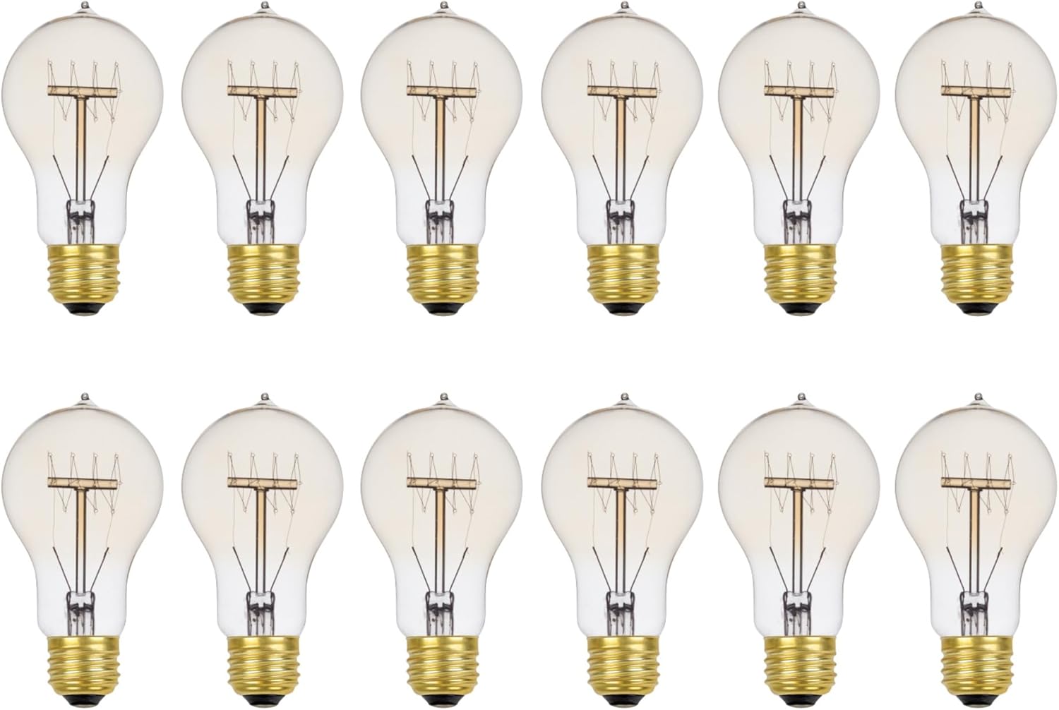 Edison Quad Loop Incandescent Light Bulb 12-Pack for Vintage Style