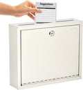 Adir Metal Suggestion Box 3x10x12 in White - Wall Mount Lock Box