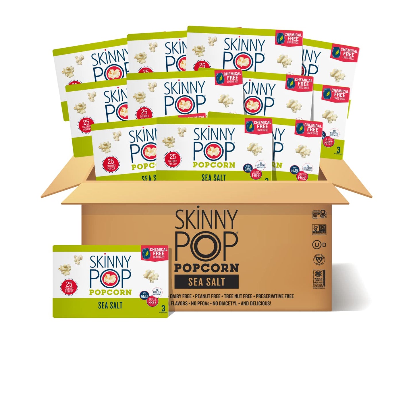SkinnyPop Sea Salt Microwave Popcorn - Perfect Family Snack