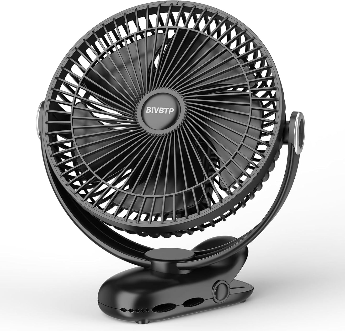 Powerful 8 Rechargeable Clip Fan - Strong Airflow, 4 Speeds