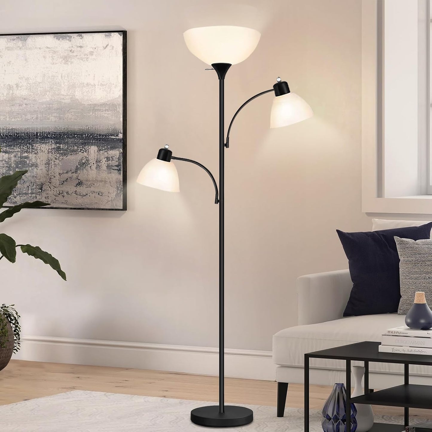 Luvkczc 72 Inch Tall Torchiere Floor Lamp with Adjustable Lights