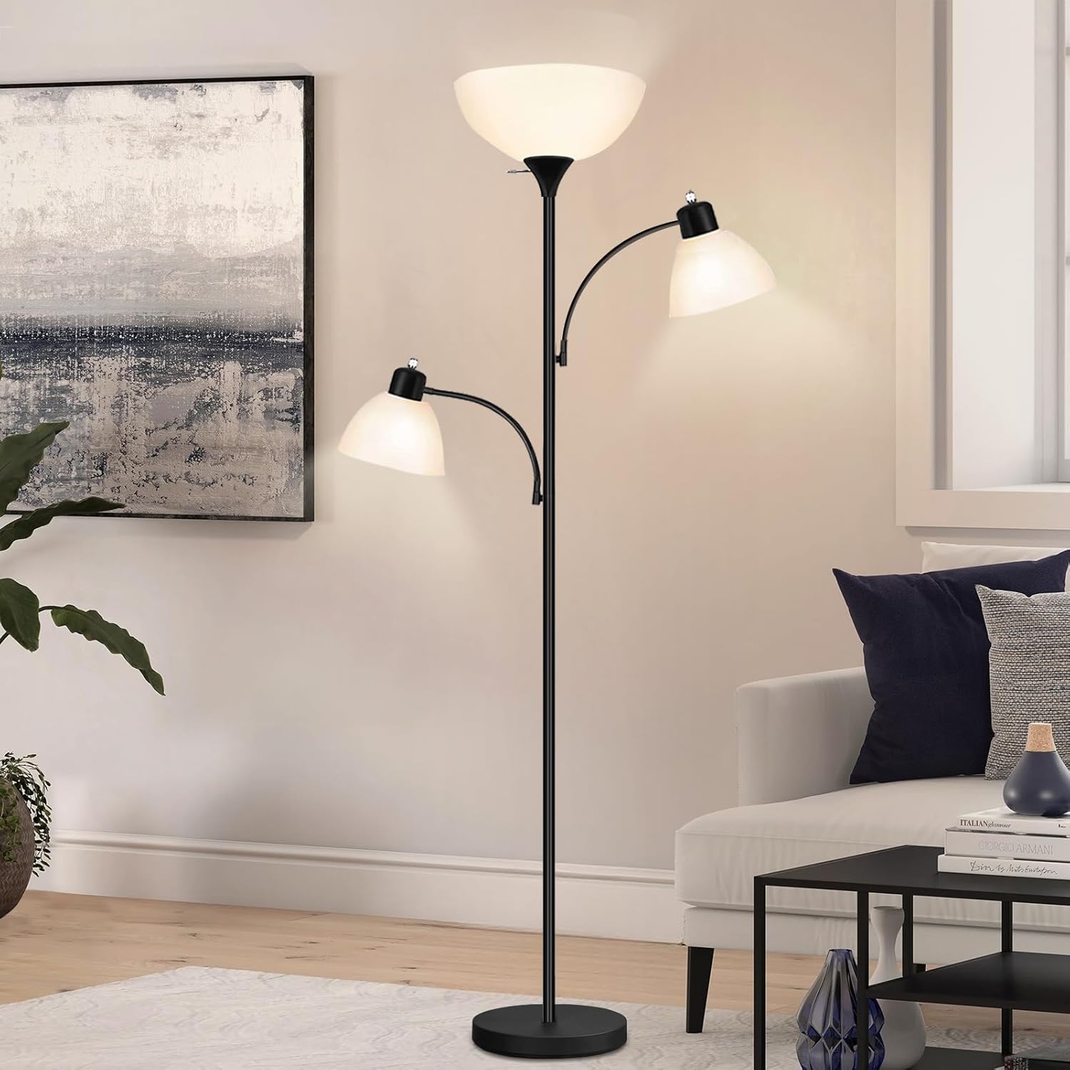 Luvkczc 72 Inch Tall Torchiere Floor Lamp with Adjustable Lights