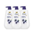 Dove Body Wash Unwind Blueberry & Moon Milk 3 Count - 24HR Moisture