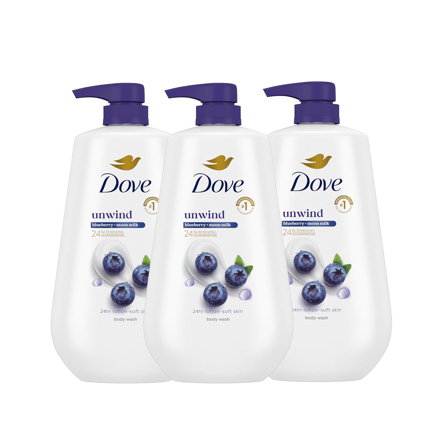 Dove Body Wash Unwind Blueberry & Moon Milk for Soft Skin