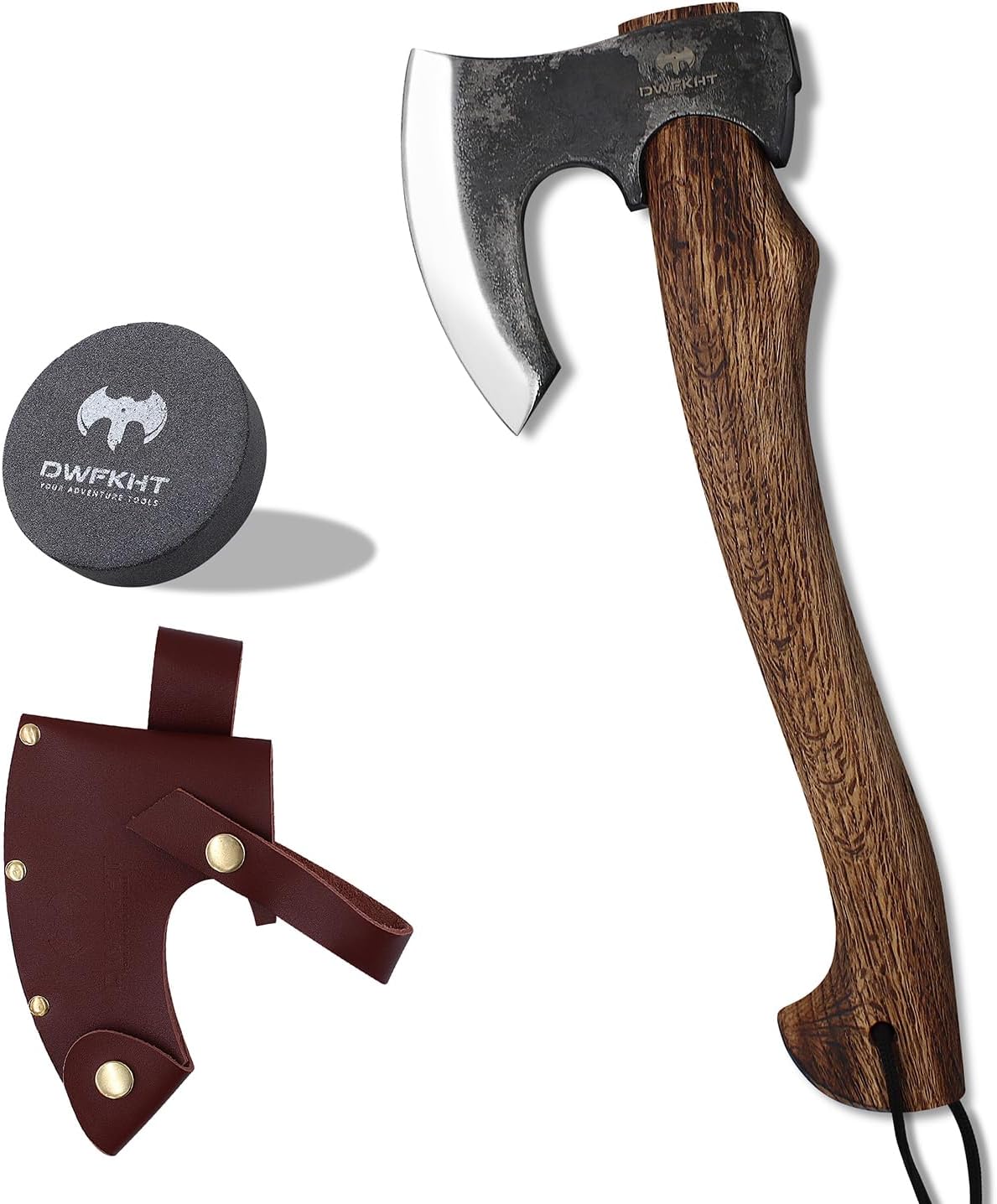 15.7 Camping Hatchet Axe with Leather Sheath for Outdoor Use
