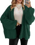 Womens Oversized Chunky Knit Cardigan - Long Lantern Sleeve Cozy
