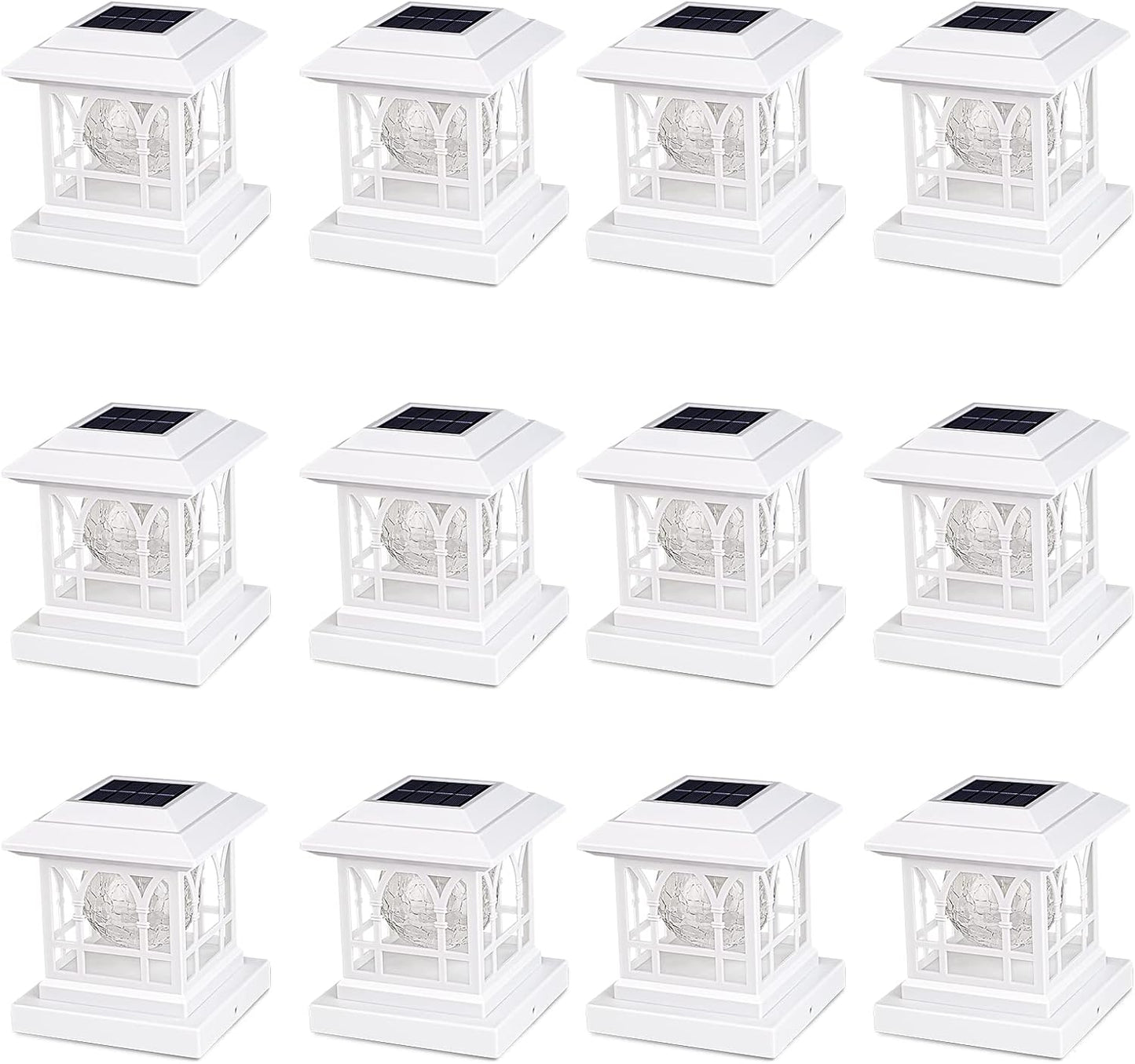 Solar Post Cap Lights with Warm White & RGB Modes for Fences
