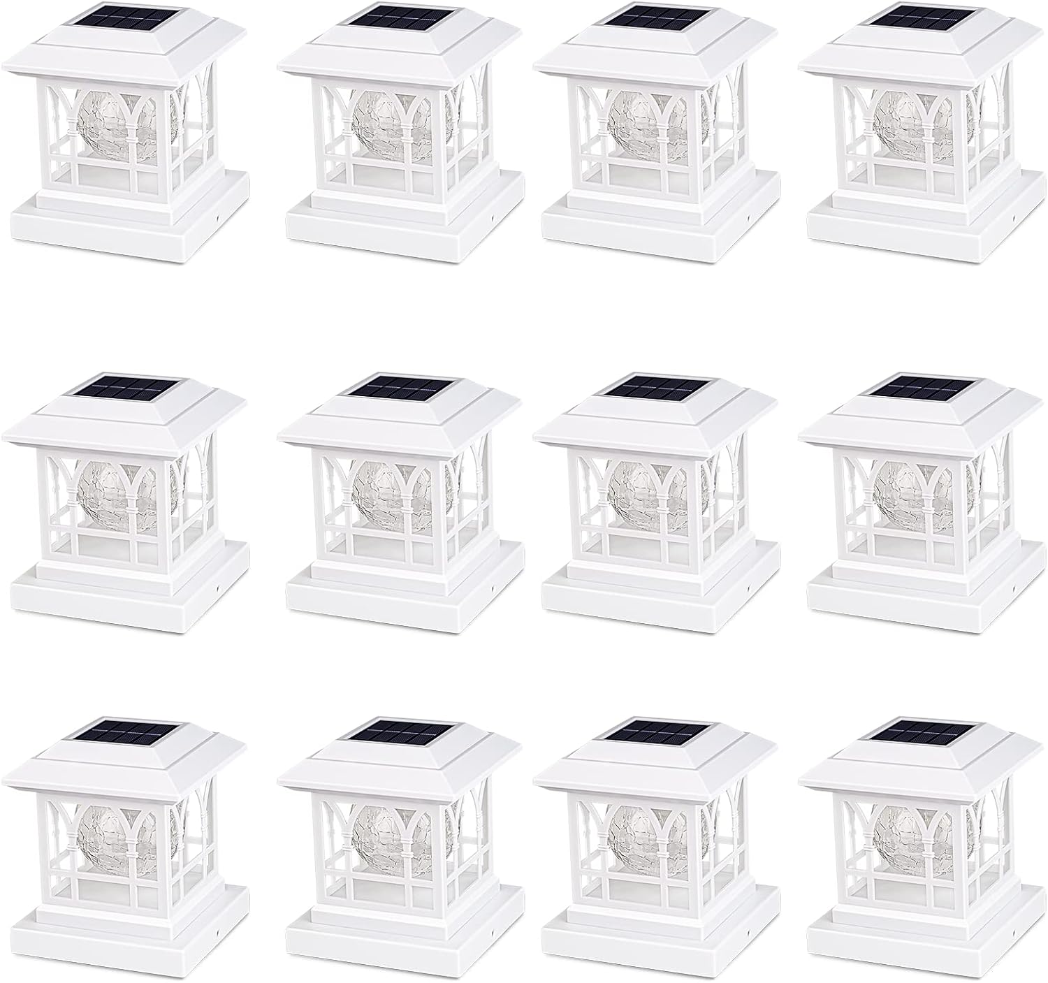 Solar Post Cap Lights with Warm White & RGB Modes for Fences