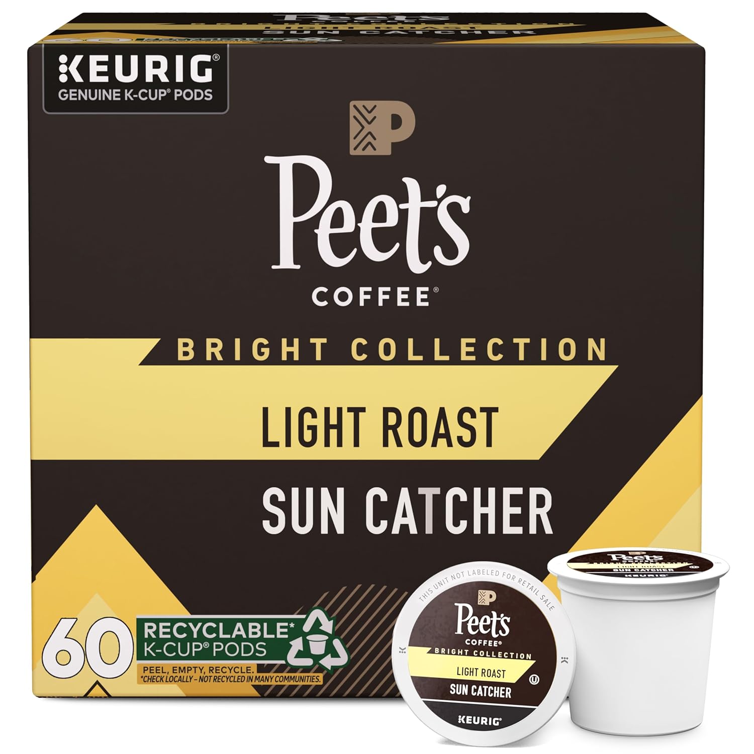 Peet's Coffee Light Roast K-Cup Pods - Sun Catcher 60 Count