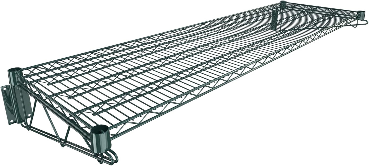 18in x 60in Green Epoxy Wire Wall Mount Shelf for Storage