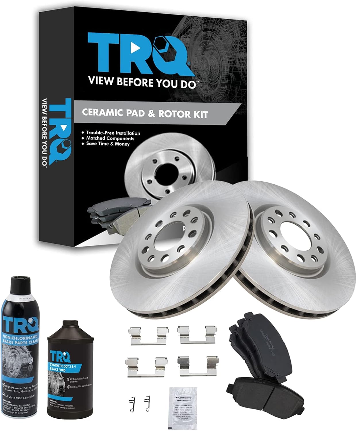 TRQ Front Brake Pad & Rotor Kit for Chrysler 200 & Dodge Dart