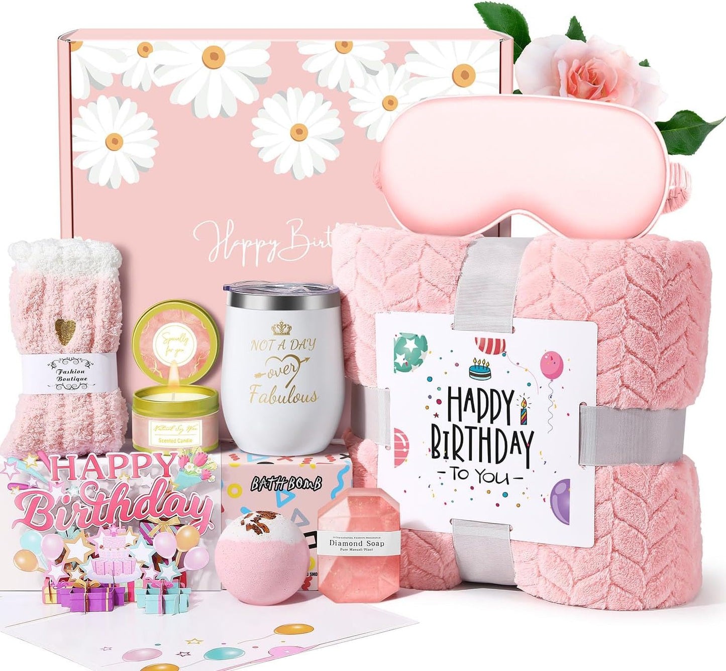 Unique Birthday Gifts Basket for Women - Spa Gift Set for Her