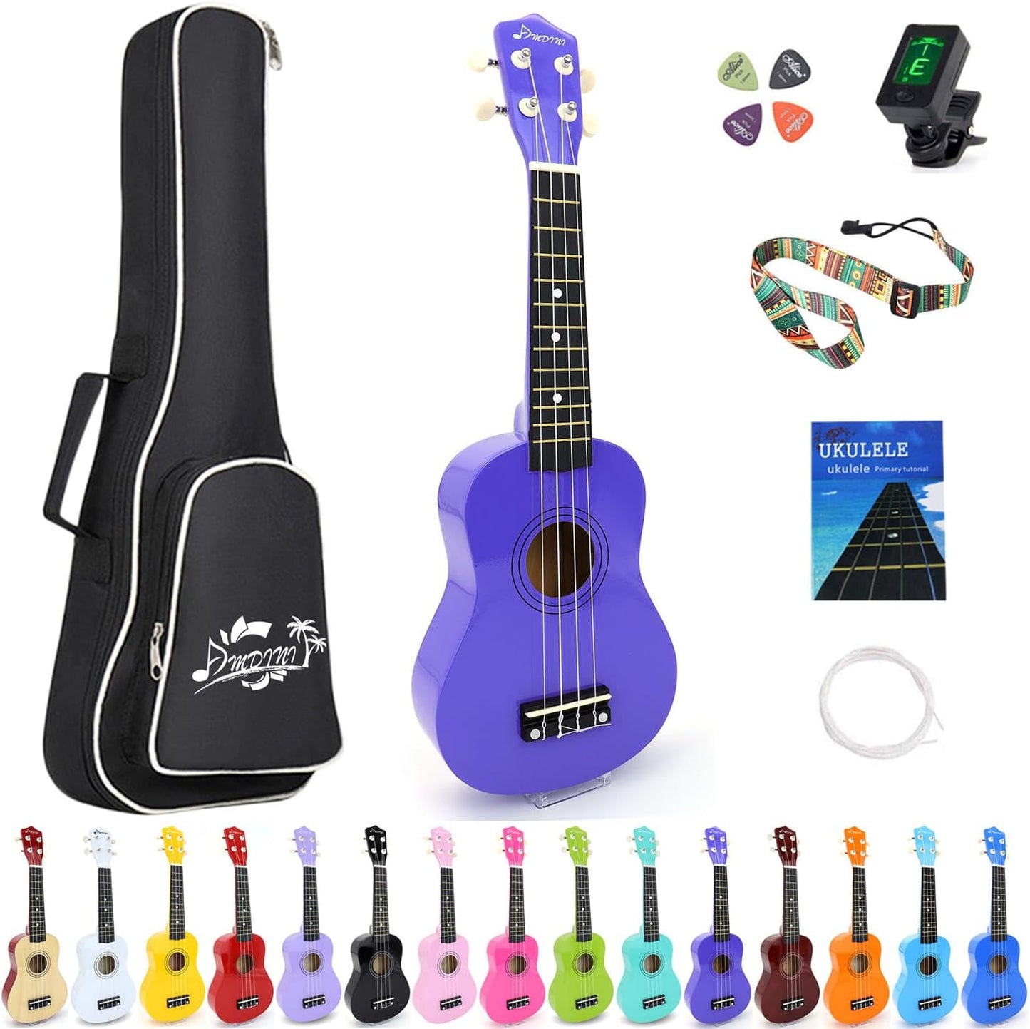 21 Inch Soprano Ukulele for Beginners with Complete Starter Kit