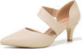 Women's Kitten Heel D'Orsay Pumps with Closed Pointed Toe Design