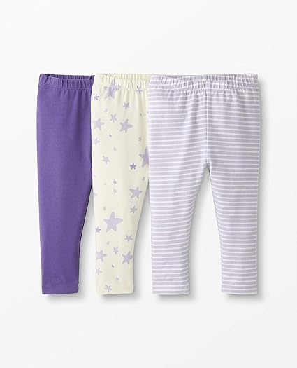 Moon and Back Baby Girls' Organic Cotton Leggings, Pack of 3