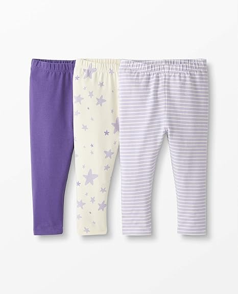 Moon and Back Baby Girls' Organic Cotton Leggings, 3-Pack Set
