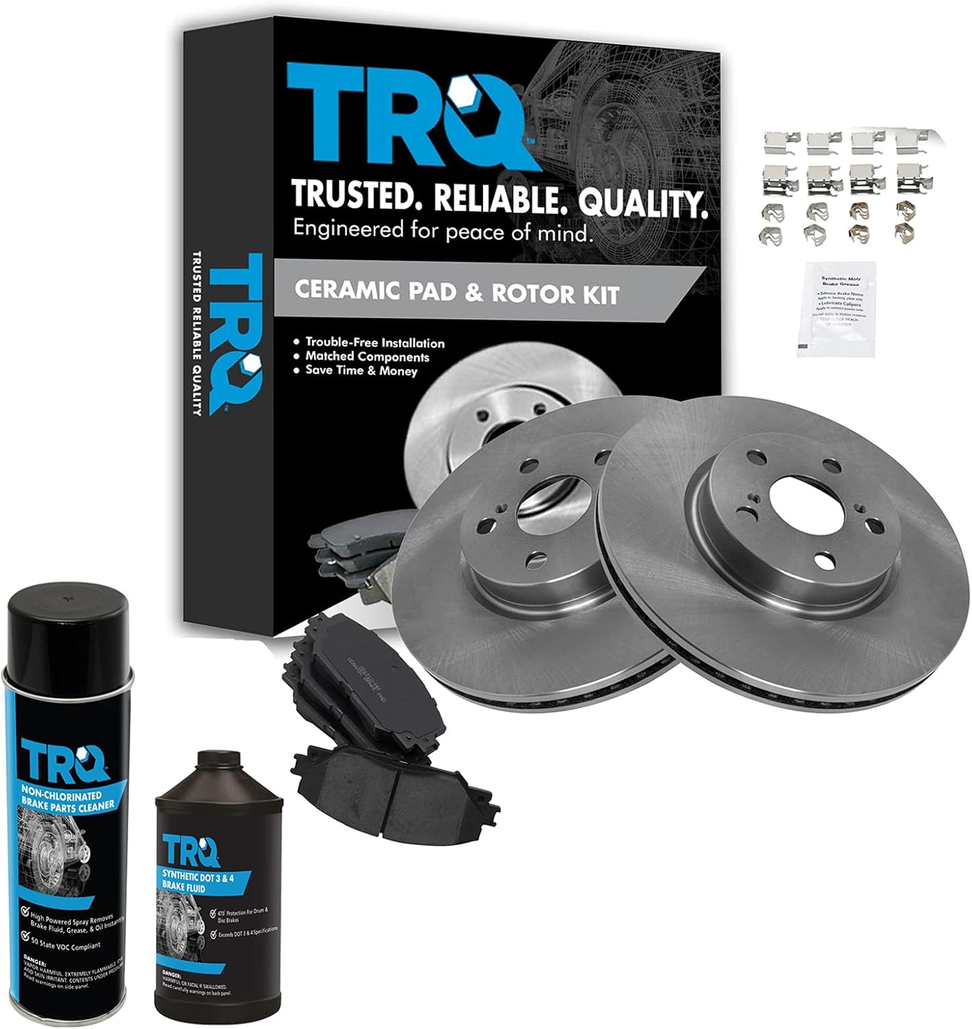 TRQ Front Brake Pad & Rotor Kit for Pontiac Vibe & Toyota