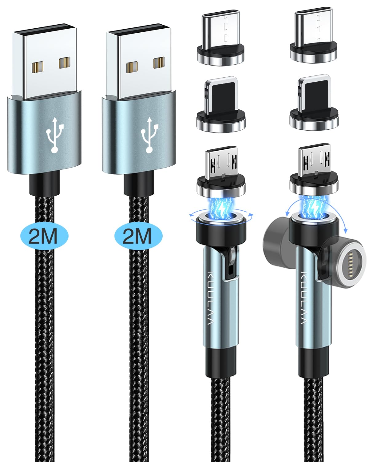 Kuulaa 3-in-1 Magnetic Charging Cable Set