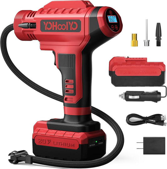 YOHOOLYO 20V Cordless Tire Pump - Easy Inflation