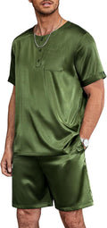 Luxury Silk Pajama Set for Men by Ekouaer for Cozy Nights