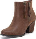 Comfortable Wide Width Ankle Boots for Women with Chunky Heel
