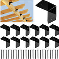 12 Pcs Black Pergola Rafter Clips 4 in - Durable Galvanized Brackets