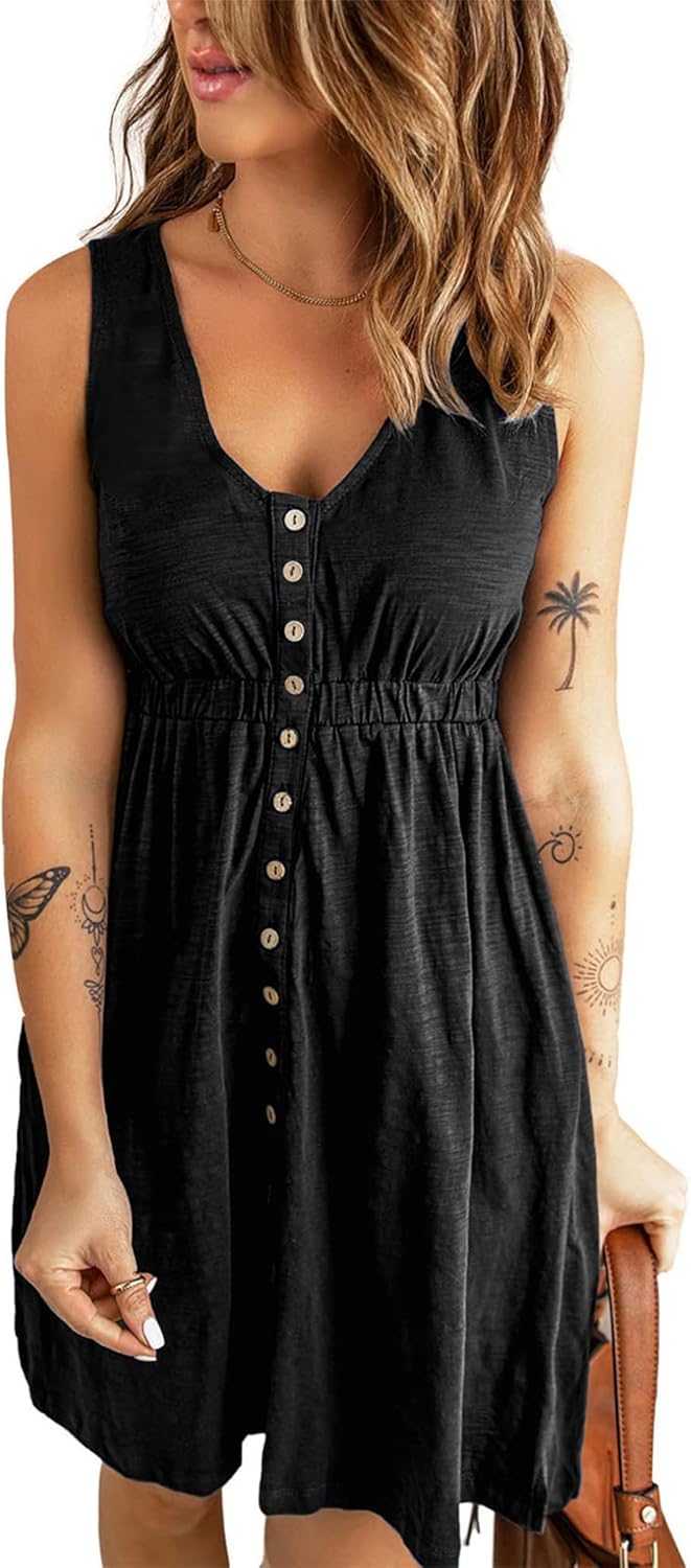 BTFBM Women Sleeveless Summer Dress for Stylish Beach Days