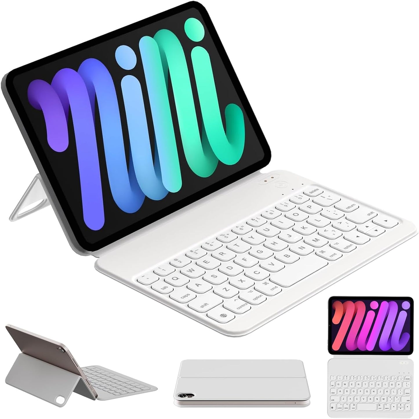 HOU Keyboard Case for iPad Mini 6/7 - Ultra Slim Folio Design
