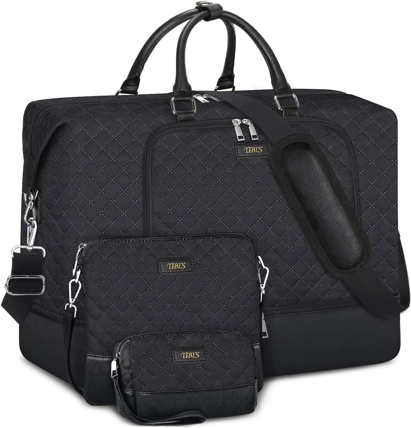Oversized Travel Duffel Bag with Shoe Compartment for Women 21ftin
