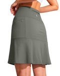 19ft Golf Skort for Women High Waist Knee Length - Zipper Pockets