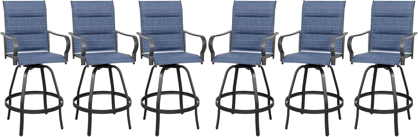 Vongrasig 6 Piece Outdoor Patio Swivel Bar Chairs Set for Comfort
