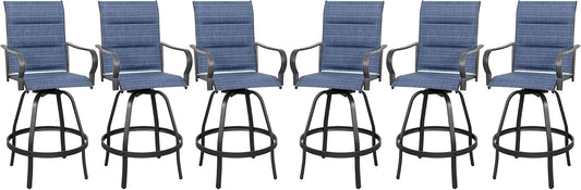 Vongrasig 6 Piece Outdoor Patio Swivel Bar Chairs Set for Comfort