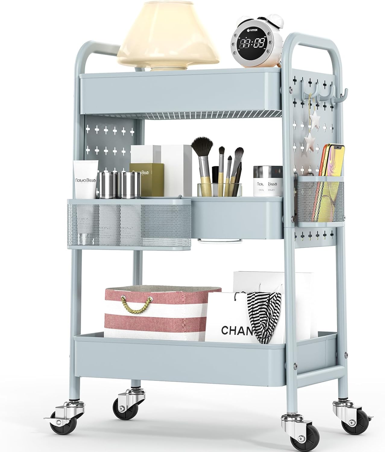 TOOLF Metal Rolling Storage Cart for Efficient Organization