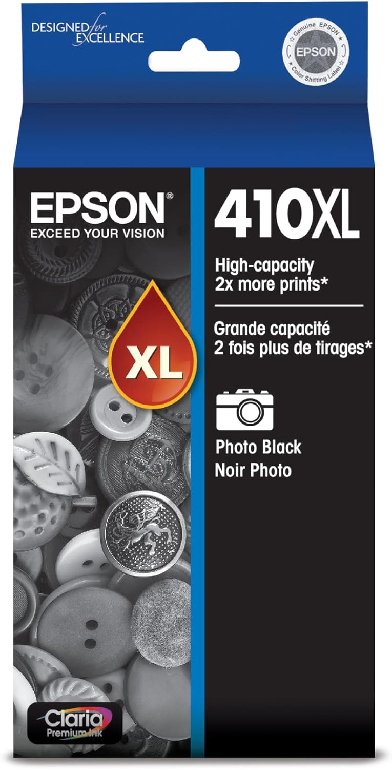 Epson 410XL120 High Capacity Photo Black Ink: Crisp Prints!