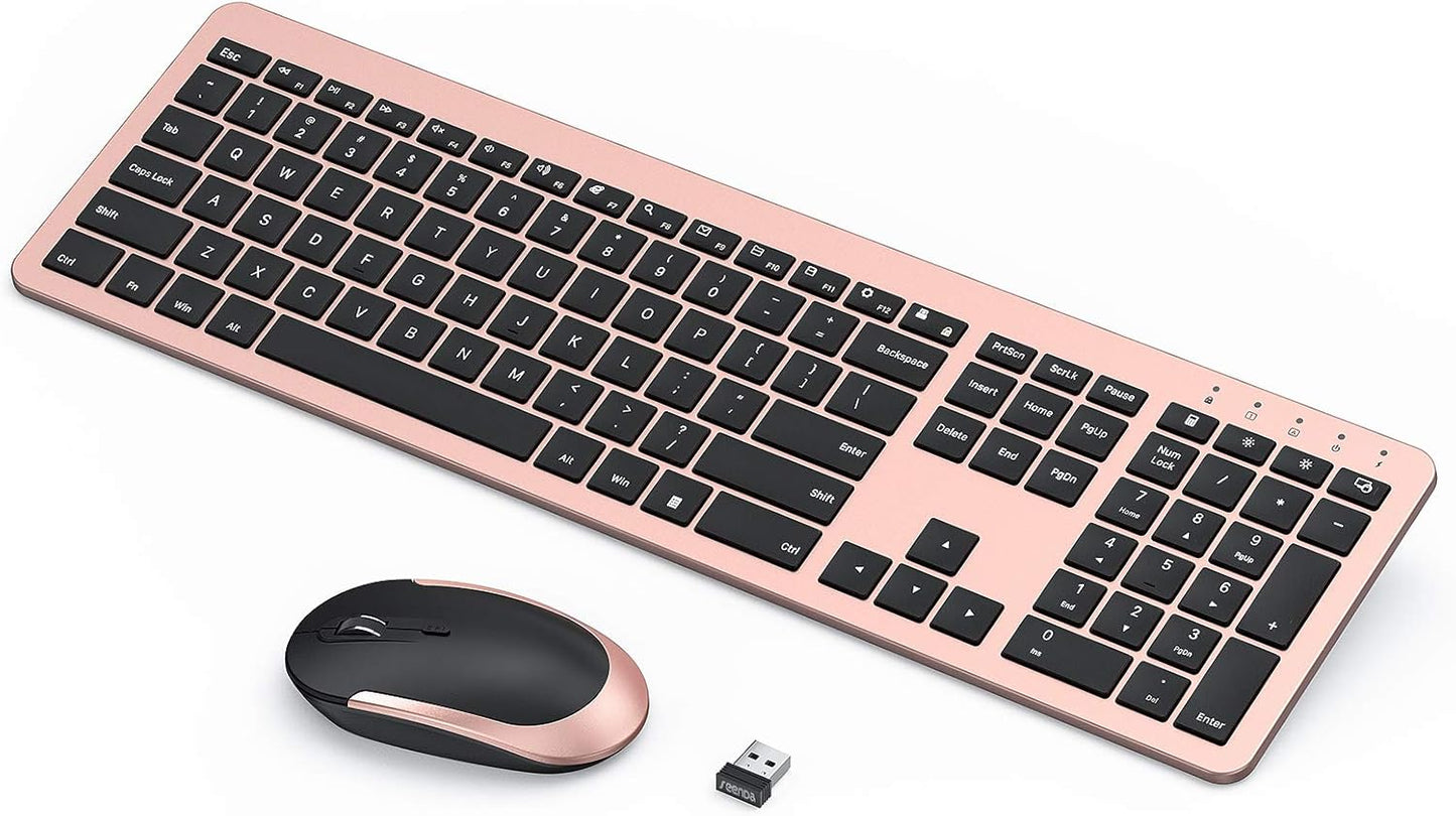 Seenda Rechargeable Keyboard & Mouse: Full Size, Cordless, Elegant Design