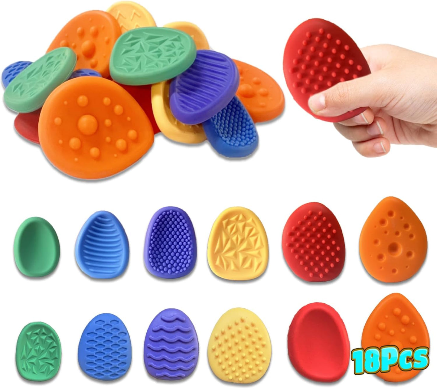 108pcs Colorful Fidget Toys for Kids - Sensory Stone Set