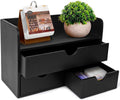 Wooden Office Desk Organizer - Vintage 3-Drawer Desktop Caddy